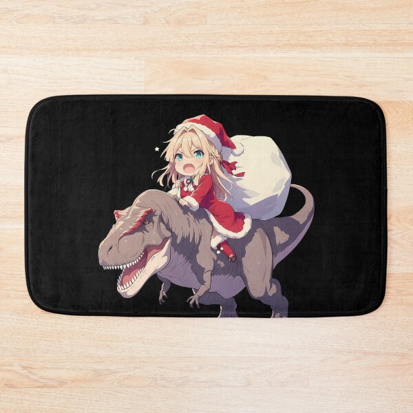 Item preview, Violet Evergarden Christmas Dinosaur Ride Anime Chibi Kawaii Festive Fantasy designed and sold by HumbertoValveno.