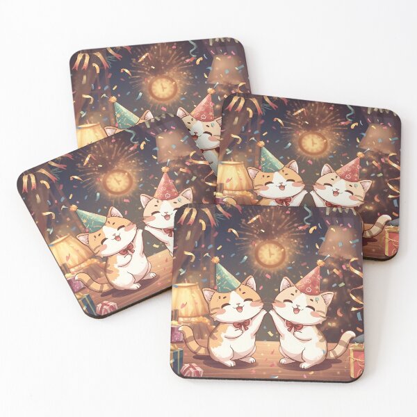 Item preview, Kawaii Cats New Year Countdown – Festive 2026 Celebration Art designed and sold by WildlifeWhimsy.