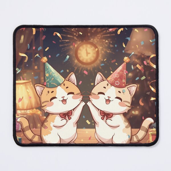 Item preview, Kawaii Cats New Year Countdown – Festive 2026 Celebration Art designed and sold by WildlifeWhimsy.