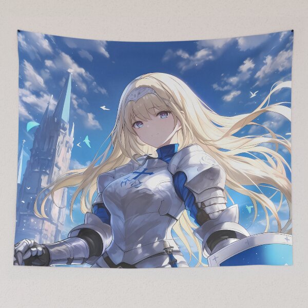 Item preview, Ais Wallenstein Danmachi Anime Girl Waifu Knight Armor Sky Strength Valor designed and sold by HumbertoValveno.
