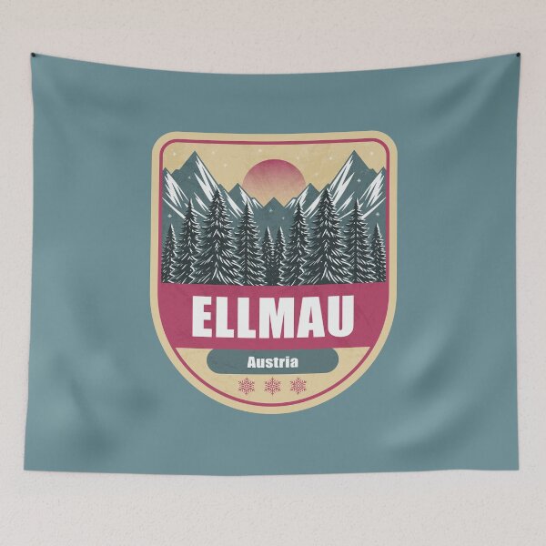 Item preview, Ellmau Austria – Snowy Mountain Winter Badge designed and sold by CynthiaGraphics.