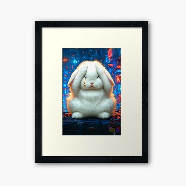 Crying Rabbit by iServalan for Neuro Books by Tale Teller Club Press Framed Art Print