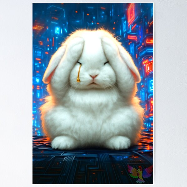 Crying Rabbit by iServalan for Neuro Books by Tale Teller Club Press Poster