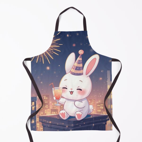 Item preview, Kawaii Bunny Rooftop Toast – New Year 2026 Celebration Art designed and sold by WildlifeWhimsy.