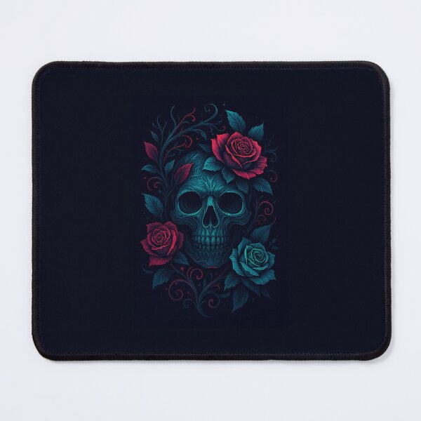 Item preview, Calavera psicodélica y rosas: arte oscuro y vibrante designed and sold by TrendBoost.