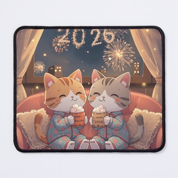 Item preview, Cute Cats’ Pajama Party – Cozy New Year 2026 Illustration designed and sold by WildlifeWhimsy.