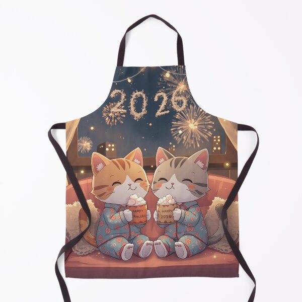 Item preview, Cute Cats’ Pajama Party – Cozy New Year 2026 Illustration designed and sold by WildlifeWhimsy.