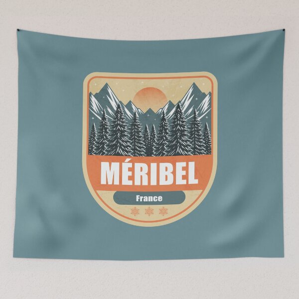 Item preview, Méribel France – Snowy Mountain Winter Badge designed and sold by CynthiaGraphics.