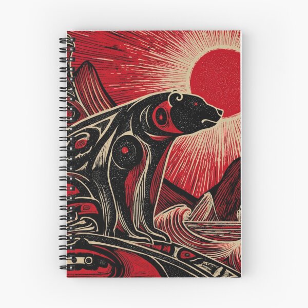 Item preview, Spirit Bear Totem – Northwest Coast Formline Art with Red Sun designed and sold by Alaska Magick.