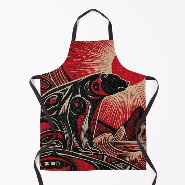 Item preview, Spirit Bear Totem – Northwest Coast Formline Art with Red Sun designed and sold by Alaska Magick.