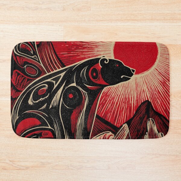 Item preview, Spirit Bear Totem – Northwest Coast Formline Art with Red Sun designed and sold by Alaska Magick.