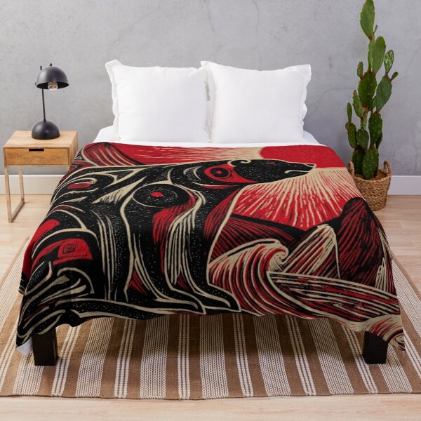 Item preview, Spirit Bear Totem – Northwest Coast Formline Art with Red Sun designed and sold by Alaska Magick.