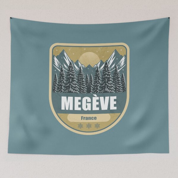 Item preview, Megève France – Snowy Mountain Winter Badge designed and sold by CynthiaGraphics.