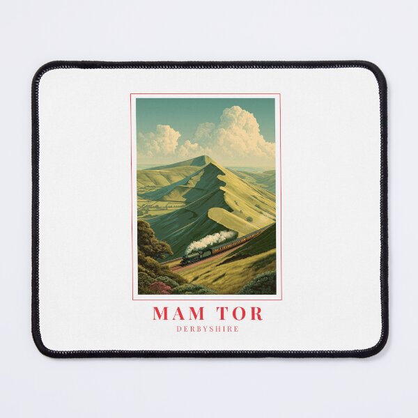 Item preview, Mam Tor Derbyshire Illustration – Shivering Mountain, Great Ridge & Cultural Landscape designed and sold by MapMyMiles.