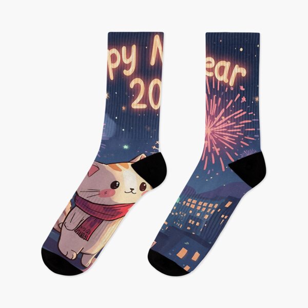 Item preview, Fireworks & Felines – New Year 2026 Rooftop Party designed and sold by WildlifeWhimsy.