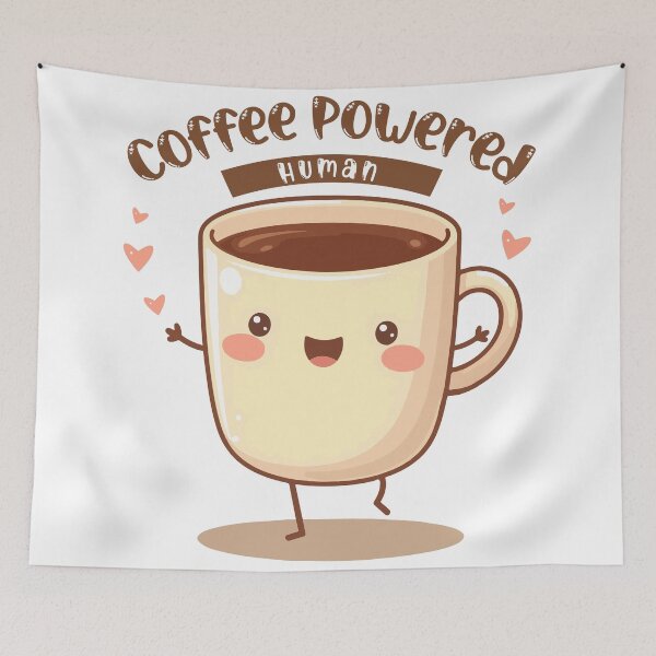 Item preview, Kawaii Coffee Powered Human T-Shirt - Cute Aesthetic Soft Tones Mug designed and sold by Design-Pro-21.