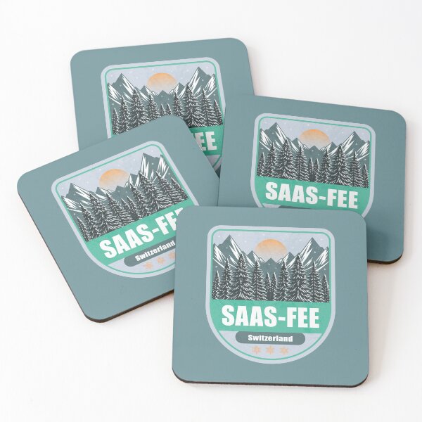 Item preview, Saas-Fee Switzerland – Snowy Mountain Winter Badge designed and sold by CynthiaGraphics.