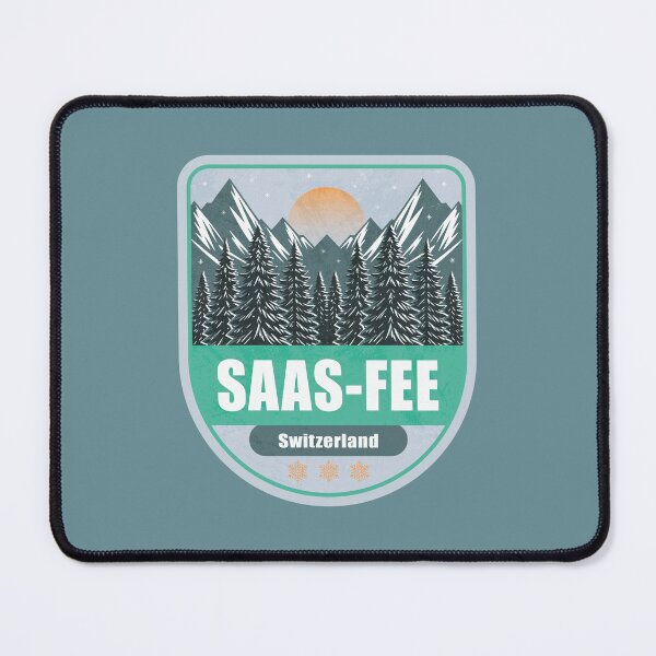 Item preview, Saas-Fee Switzerland – Snowy Mountain Winter Badge designed and sold by CynthiaGraphics.