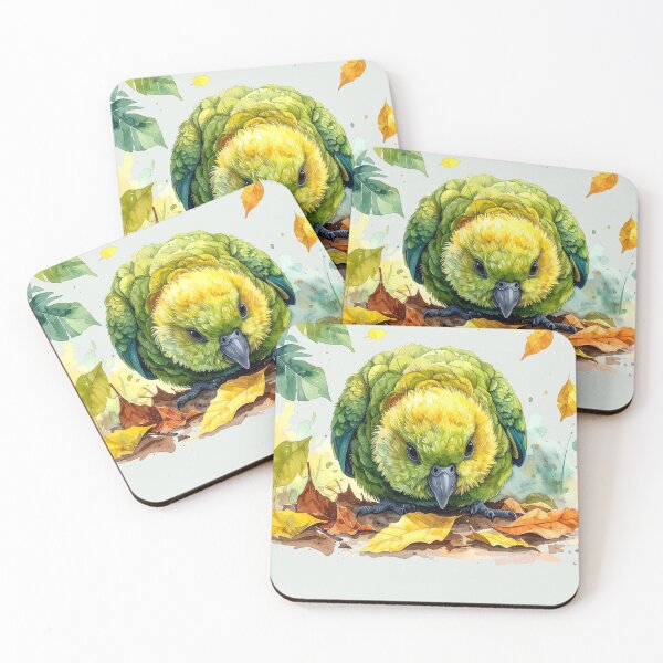 Item preview, Kakapo parrot rummaging through jungle leaves, funny designed and sold by LiskoDesign.