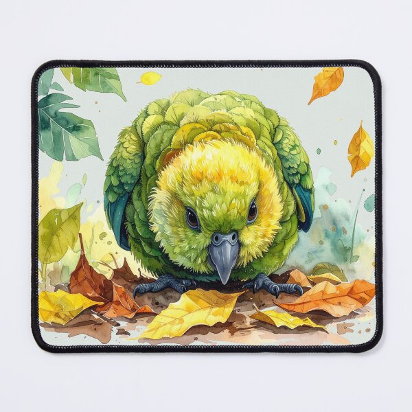 Item preview, Kakapo parrot rummaging through jungle leaves, funny designed and sold by LiskoDesign.