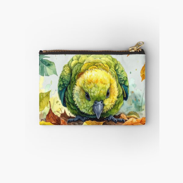 Item preview, Kakapo parrot rummaging through jungle leaves, funny designed and sold by LiskoDesign.
