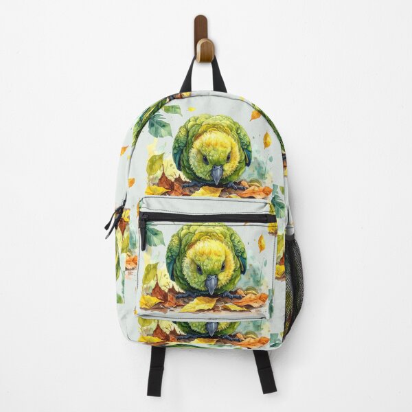 Item preview, Kakapo parrot rummaging through jungle leaves, funny designed and sold by LiskoDesign.