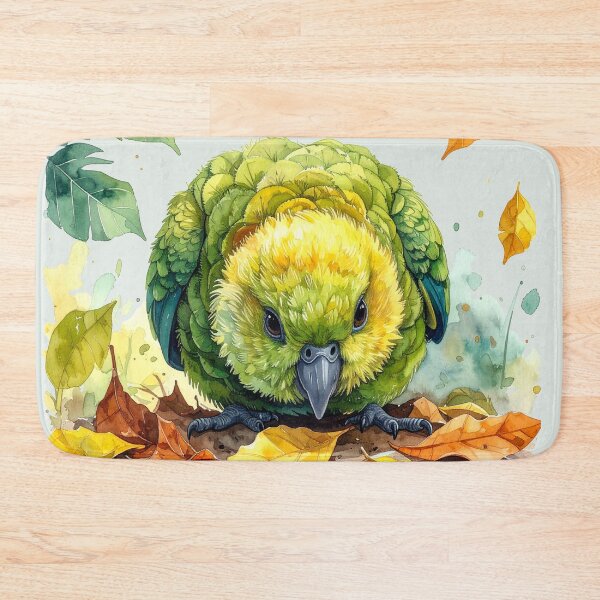 Item preview, Kakapo parrot rummaging through jungle leaves, funny designed and sold by LiskoDesign.
