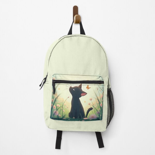 Item preview, Black Cat Dreaming in Flower Field designed and sold by RocketBoys.