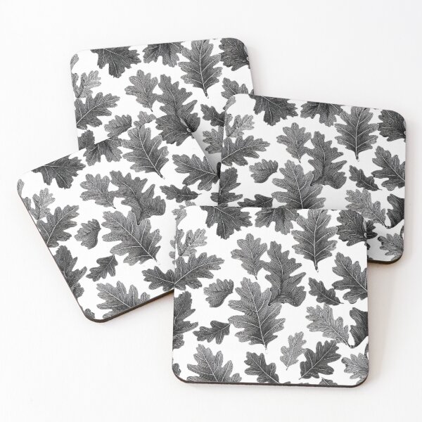 Item preview, Frosted oak leaves in black designed and sold by Lol&love.