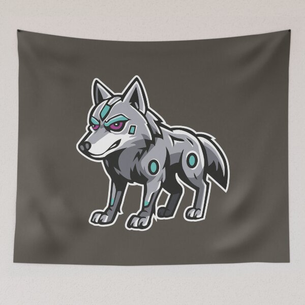 Item preview, Cyborg Wolf | Futuristic Wolf Mascot Logo & Tech Beast Art designed and sold by MerlinWear.