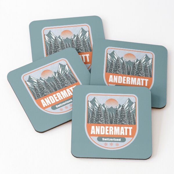 Item preview, Andermatt Switzerland – Snowy Mountain Winter Badge designed and sold by CynthiaGraphics.
