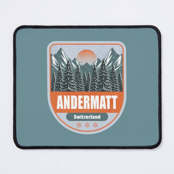 Item preview, Andermatt Switzerland – Snowy Mountain Winter Badge designed and sold by CynthiaGraphics.