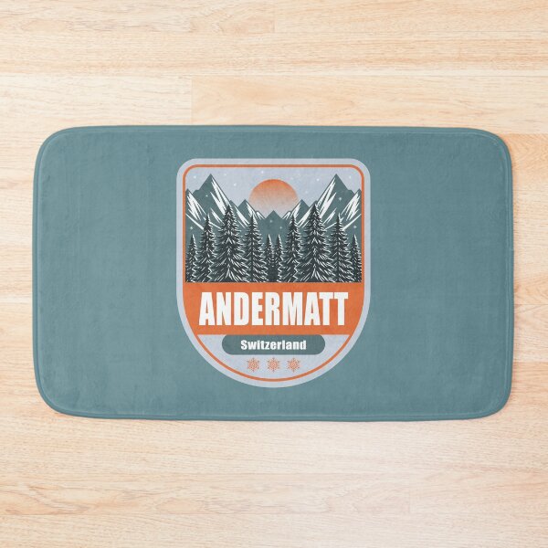 Item preview, Andermatt Switzerland – Snowy Mountain Winter Badge designed and sold by CynthiaGraphics.