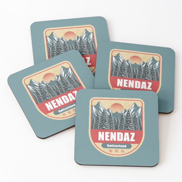 Item preview, Nendaz Switzerland – Snowy Mountain Winter Badge designed and sold by CynthiaGraphics.