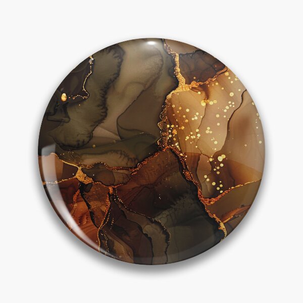Item preview, Chocolate Browns And Golden Alcohol Ink Marbled Art designed and sold by DEC02.