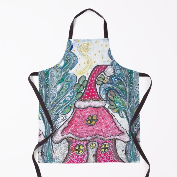 Item preview, Santa’s Whimsical Cottage - Christmas Watercolor & Zentangle Art Print designed and sold by ColorWander.