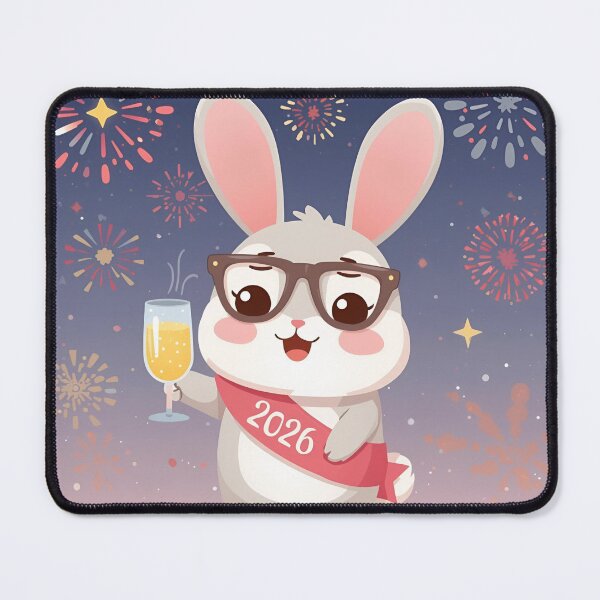 Item preview, Bunny Cheers to 2026 – Cute Celebration Begins designed and sold by WildlifeWhimsy.