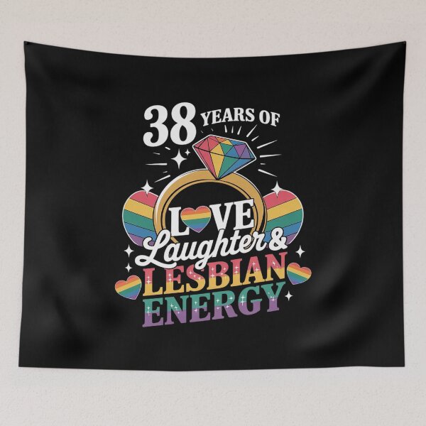Item preview, 38 Years Lesbian Wedding Anniversary Lesbian Couple Matching  designed and sold by MyzoToyota.