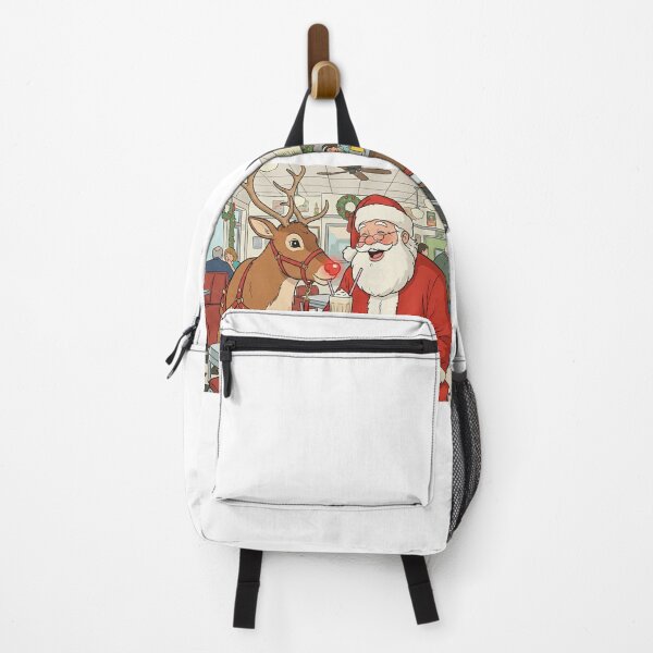 Item preview, Santa and Rudolph sharing a milkshake designed and sold by planer.