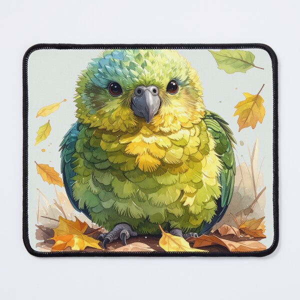 Item preview, Kakapo parrot sitting in jungle leaves, funny designed and sold by LiskoDesign.