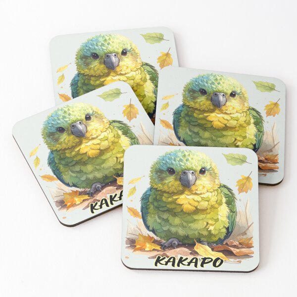 Item preview, Kakapo parrot sitting in jungle leaves, funny designed and sold by LiskoDesign.
