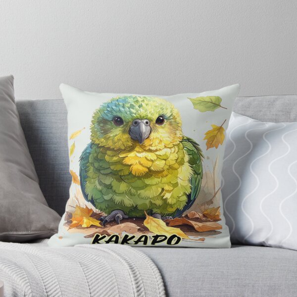 Item preview, Kakapo parrot sitting in jungle leaves, funny designed and sold by LiskoDesign.