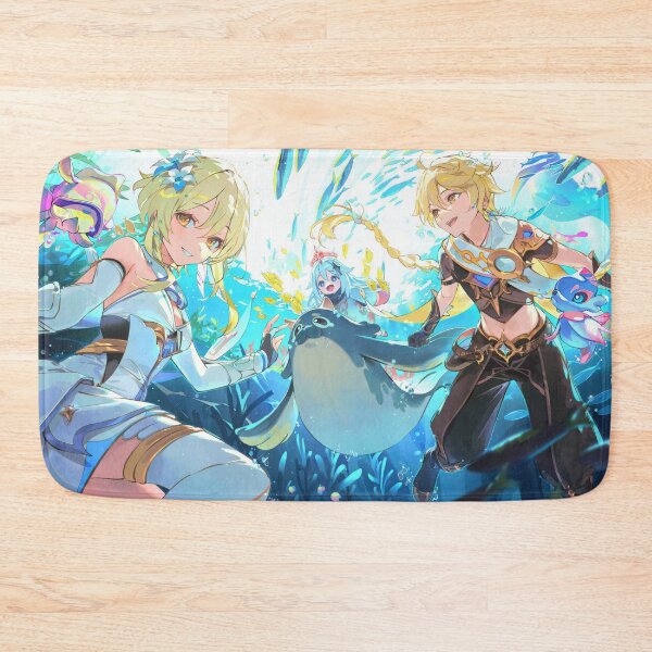 Item preview, Aether, Lumine and Paimon, Genshin Impact Artwork designed and sold by Astral Drop.