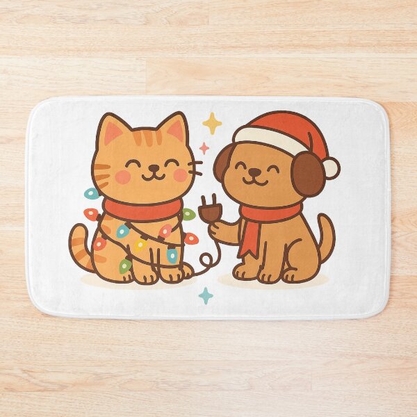 Item preview, Christmas Lights – Cute Cat and Dog Tangled Light String Holiday Cartoon Design designed and sold by StyleLap.