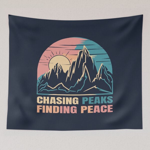 Item preview, Chasing Peaks, Finding Peace – Retro Mountain Sunset designed and sold by NEWDESINGS12.