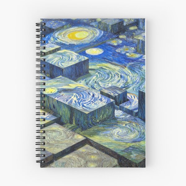 Item preview, Starry Night Blockscape – 3D Abstract Van Gogh Inspired Art designed and sold by Arjen Roos.
