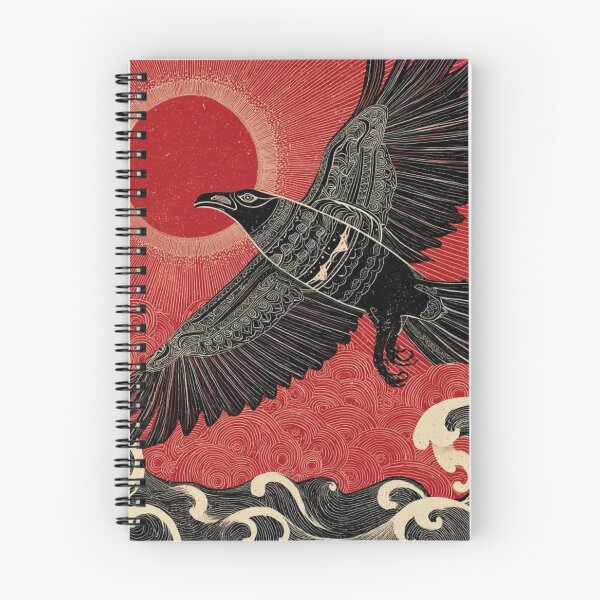Item preview, Raven Totem – Northwest Coast Formline Art with Red Sun & Waves designed and sold by Alaska Magick.
