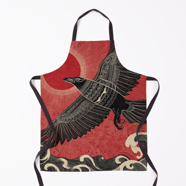 Item preview, Raven Totem – Northwest Coast Formline Art with Red Sun & Waves designed and sold by Alaska Magick.