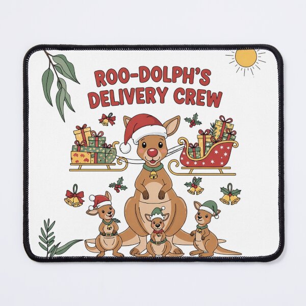 Item preview, Roo-Dolph Kangaroo Christmas Family Matching Australia Six White Boomers Squad Holiday Set designed and sold by GiftsForge.