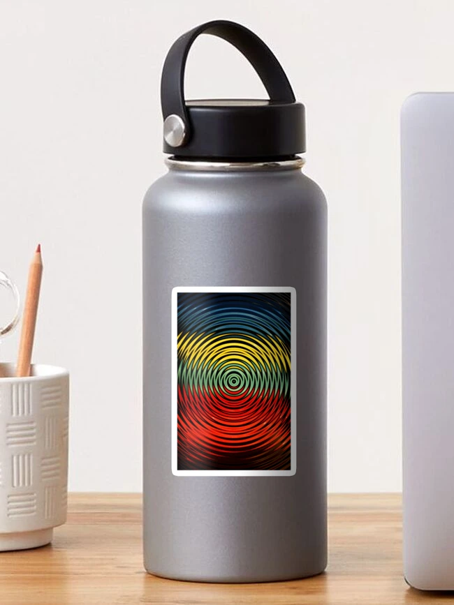 Thumbnail 1 of 3, Sticker, Colorful Ripples designed and sold by Voice0Reason.